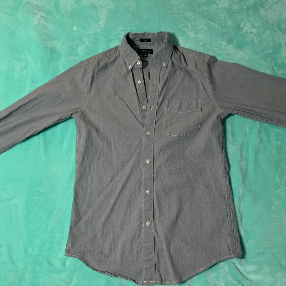 J.Crew Gray Button Up Unisex Size S Slim Long Sleeve Shirt